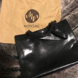 Black Monsac leather purse